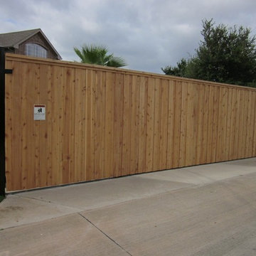 Cedar Clad Automatic Sliding Gate