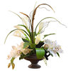 Calla Lily and Orchid Silk Flower Arrangement