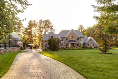 This is an example of a traditional full sun landscaping in Boston.