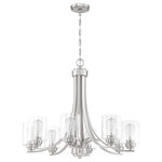 Craftmade - Bolden 8-Light Transitional Chandelier in Brushed Polished Nickel - Bold clean lines with your choice of clear seeded or white frosted glass shades complement the graceful shapes of the Bolden collection setting the stage for a look that is luxurious and effortless.  This light requires 8 , . Watt Bulbs (Not Included) UL Certified.