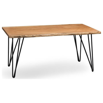 Alaterre Hairpin Natural Live Edge Wood with Metal 42" Coffee Table in Natural