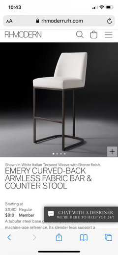 Emery curved back chair sale