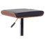 Java Barstool, Chrome Finish With Walnut Wood and Black Faux Leather
