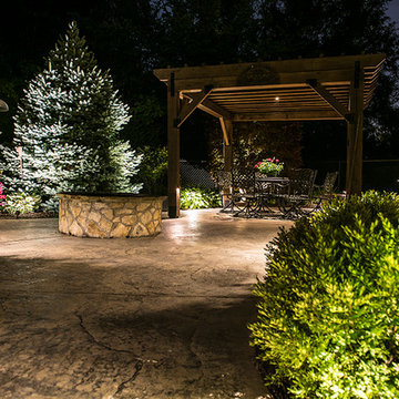 Pergola and waterfalls