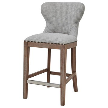 Pemberly Row Modern 26" Fabric Counter Stool in Cardiff Gray