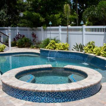 Tropical Pool and Spa with Waterfalls