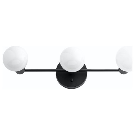 Three Bulb Black Vanity Light