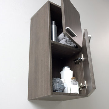 Fresca Walnut Bathroom Linen Side Cabinet w/ 2 Storage Areas