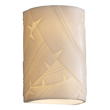 Justice Designs Porcelina Small Cylinder-Open Top & Bottom-Outdoor - Banana Leaf
