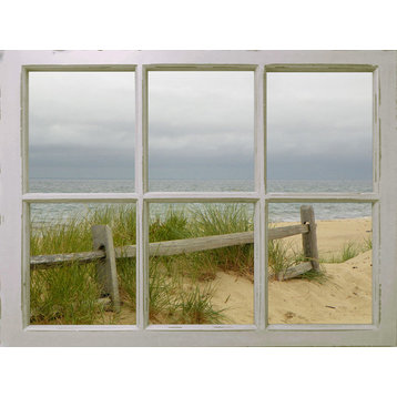 Window View Beach Dunes' Graphic Art on Wrapped Canvas