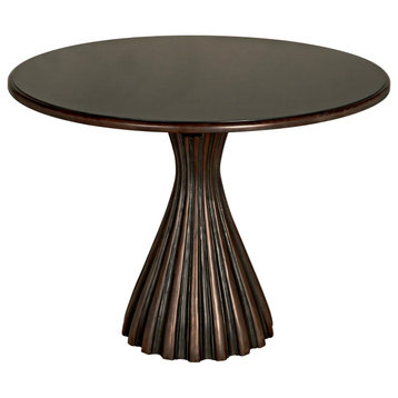 NOIR Furniture - Osiris Dining Table in Pale Rubbed with Light Brown Trim - GTAB
