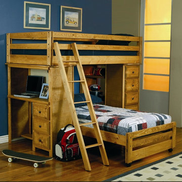 Twin over Twin Loft Bed with Built-In Desk