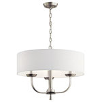 Kichler Lighting - Kichler Lighting 52384NI Kennewick, 3 Light Chandelier, Brushed Nickel - Canopy Included: Yes  Shade IncKennewick 3 Light Ch Brushed Nickel White *UL Approved: YES Energy Star Qualified: n/a ADA Certified: n/a  *Number of Lights: 3-*Wattage:60w Candelabra Base bulb(s) *Bulb Included:No *Bulb Type:Candelabra Base *Finish Type:Brushed Nickel