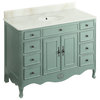 46.5" Distressed Fayetteville Bathroom Vanity, Light Blue, Without Mirror