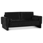 Meridian Furniture - Madeline Chenille Fabric Upholstered Chair, Black, Sofa - Refresh your living space with this Madeline chenille fabric living room sofa. It's upholstered in rich black chenille fabric with plush padding and bolster pillows that complete the look while supporting your body while you relax and unwind. The sofa's modish design ensures it seamlessly complements any decor and fits well with other items in the Madeline collection. Whether you're entertaining guests or unwinding with a book, this chair provides both coziness and sophistication.