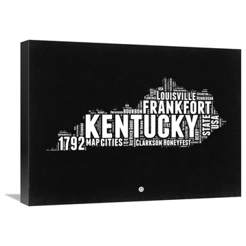 "Kentucky Black and White Map" Fine Art Print