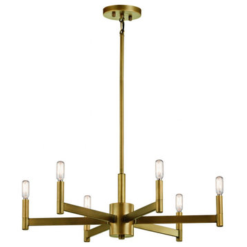 6 light Meidum Chandelier - Soft Contemporary inspirations - 9.25 inches tall