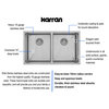 Karran 32" Undermount Double Equal Bowl Stainless Steel Kitchen Sink Kit