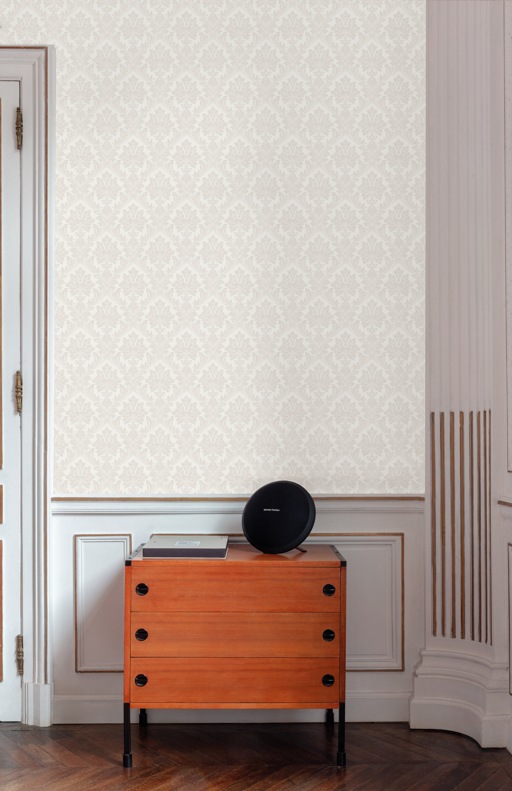 Classic Floral Damask Textured Wallpaper, Double Roll - Traditional ...