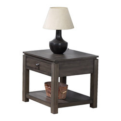 Sunset Trading - End Table with-Drawer and Shelf in Gray - Side Tables And End Tables