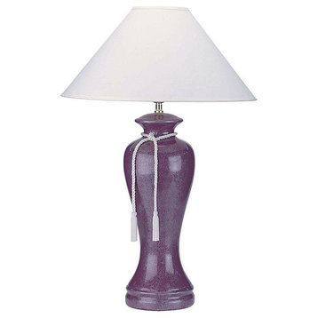 35"H Ceramic Table Lamp, Burgundy