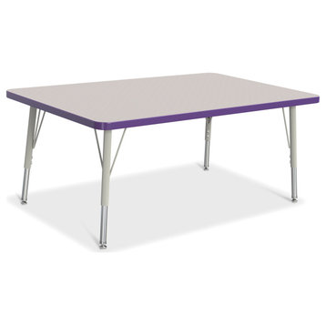 Berries Rectangle Activity Table - 30" X 48", E-height - Gray/Purple/Gray