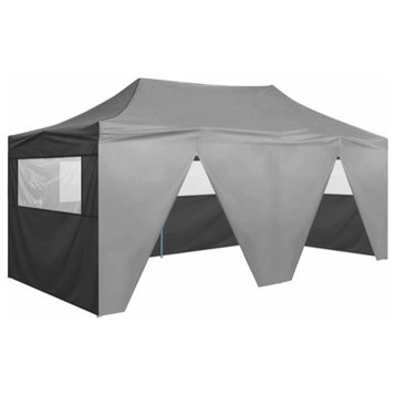 vidaXL Party Tent Outdoor Canopy Folding Gazebo for Beach Steel Anthracite