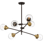 Quoizel - Quoizel Trance Six Light Chandelier TNC5006WT - Six Light Chandelier from Trance collection in Western Bronze finish. Number of Bulbs 6. Max Wattage 60.00 . No bulbs included. You`ll find yourself captivated by the possibilities of the Trance collection. The abstract lines and spherical globes are a nod to the recently revived sputnik style, while the Western bronze finish and painted brass sockets offer an industrial vibe. Adding to its modern versatility, the Trance`s arms can be adjusted to allow for a custom lighting creation. No UL Availability at this time.