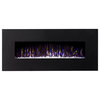 GL5050CE Lawrence 50" Crystal Electric Orion Wall Mounted Fireplace - Black