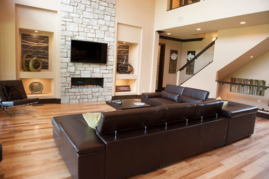 Family room - contemporary family room idea in Nashville