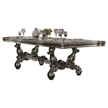 Acme Dining Table in Antique Platinum Finish 66830