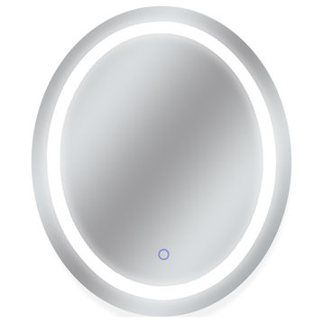 Dyconn Faucet Edison Tri-Color Oval Vanity Bathroom LED Mirror, 30"w X 36"