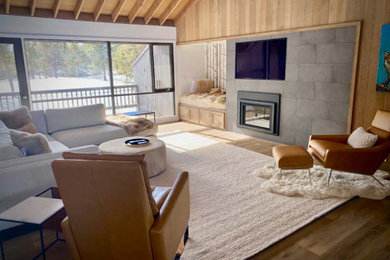 Living room - modern living room idea in Portland