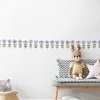 Tiny Watercolor Flower Peel and Stick Vinyl Wall Stickers, Lavender