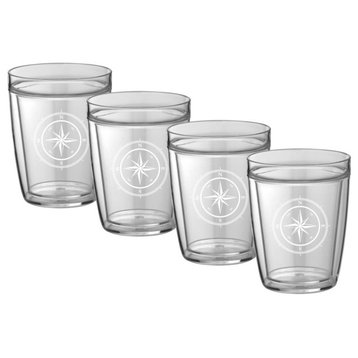 Kasualware 14 oz. Doublewall Short Drink Compass Point Set/4