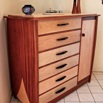Handmade Dresser In Curly Maple & Bubinga