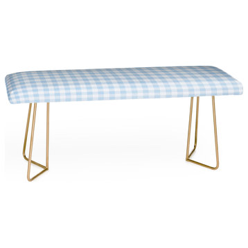 Deny Designs Colour Poems Gingham Pattern Blue Bench
