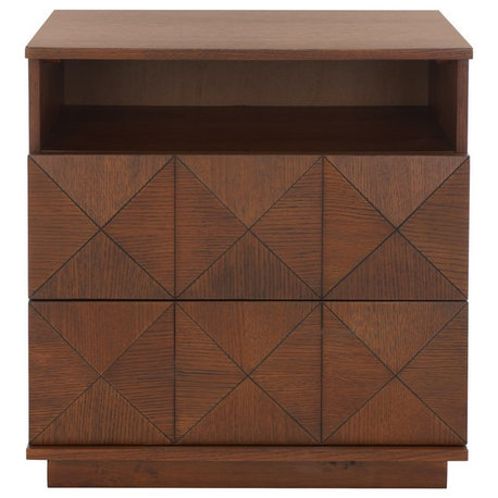 Safavieh Couture Patty 2 Drawer Nightstand, Walnut