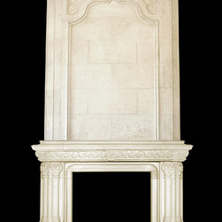 French Gothic Mantel with Overmantel - Fireplace Mantels