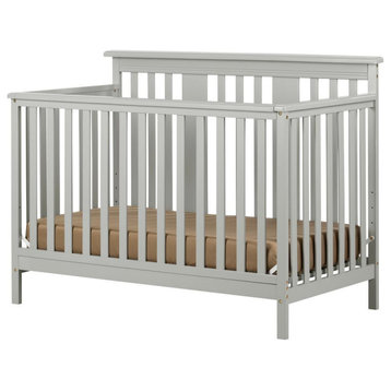 Cotton Candy Baby Crib 4 Heights with Toddler Rail, Soft Gray