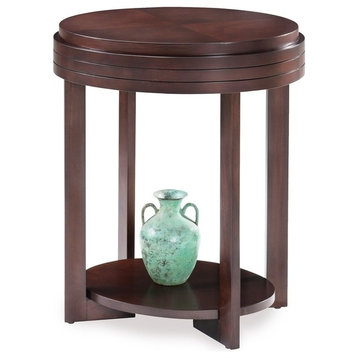 Leick Favorite Finds Oval Wood End Table in Chocolate Cherry