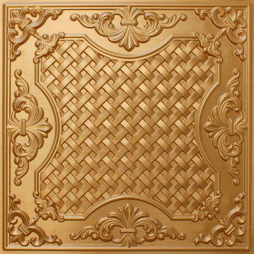 Gold 3D Ceiling Panels, 2'x2', 4 Sq Ft