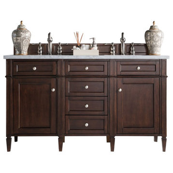 James Martin 650-V60D-BNM-3AF Brittany 60" Double Vanity w/ Solid Surface Top