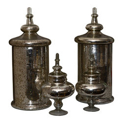 Antique Mercury Glass Jar Set of 4 - Products