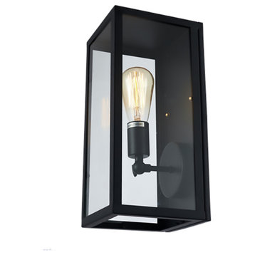 Bowery 14" Boxed Light Wall Sconce, Black