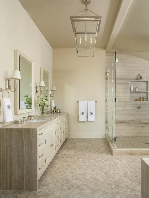 Bathroom Design Ideas, Remodels & Photos with Beige Cabinets