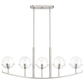 Designers Fountain 93838 Spyglass 5 Light 40"W Chandelier - Satin Platinum