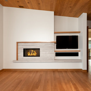 Example of a trendy home theater design in San Luis Obispo