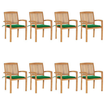 Vidaxl Stacking Garden Chairs With Cushions, Set of 8