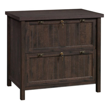 Sauder Costa Engineered Wood 2-Drawer Lateral File Cabinet in Coffee Oak